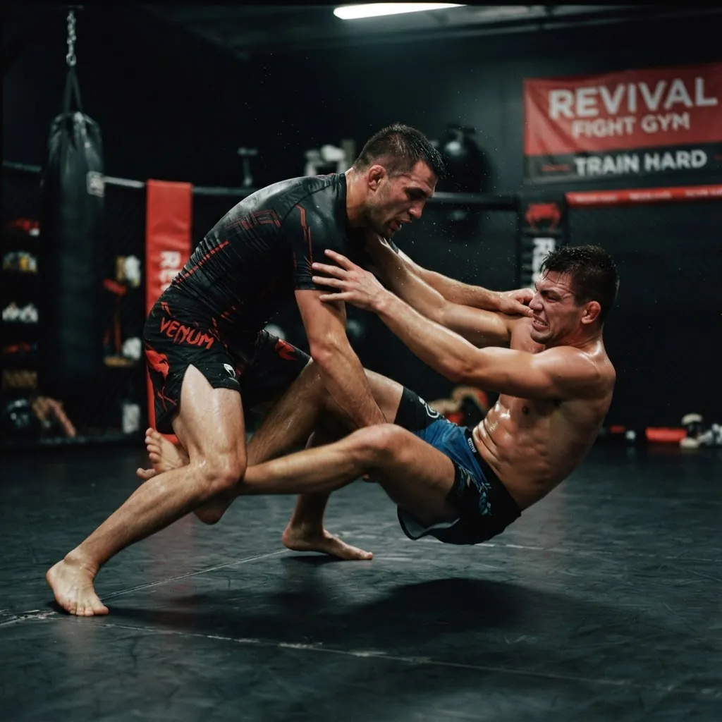 Entraînement de MMA près de Sète : travail de lutte et d'amenées au sol